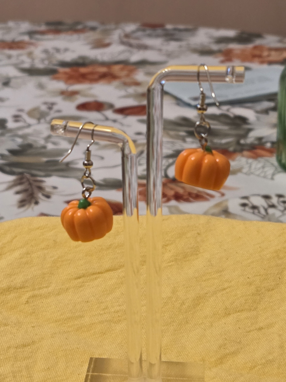 Cheerful Orange Pumpkin Dangle Earrings